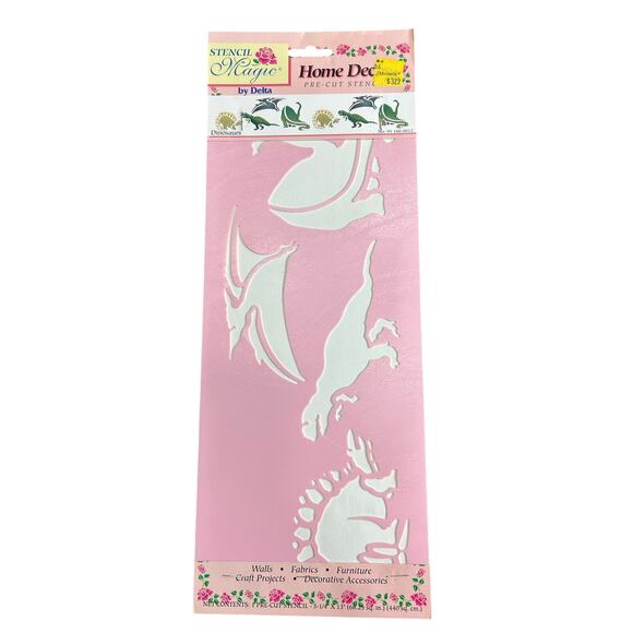 90s Vintage- Stencil Magic By Delta- Assorted Dinosaurs  No. 95 166 0012 NWT - Picture 1 of 6